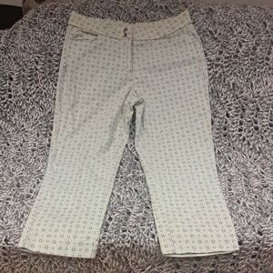 348 - Women's Patterned Crop Pants - Pastel Colors